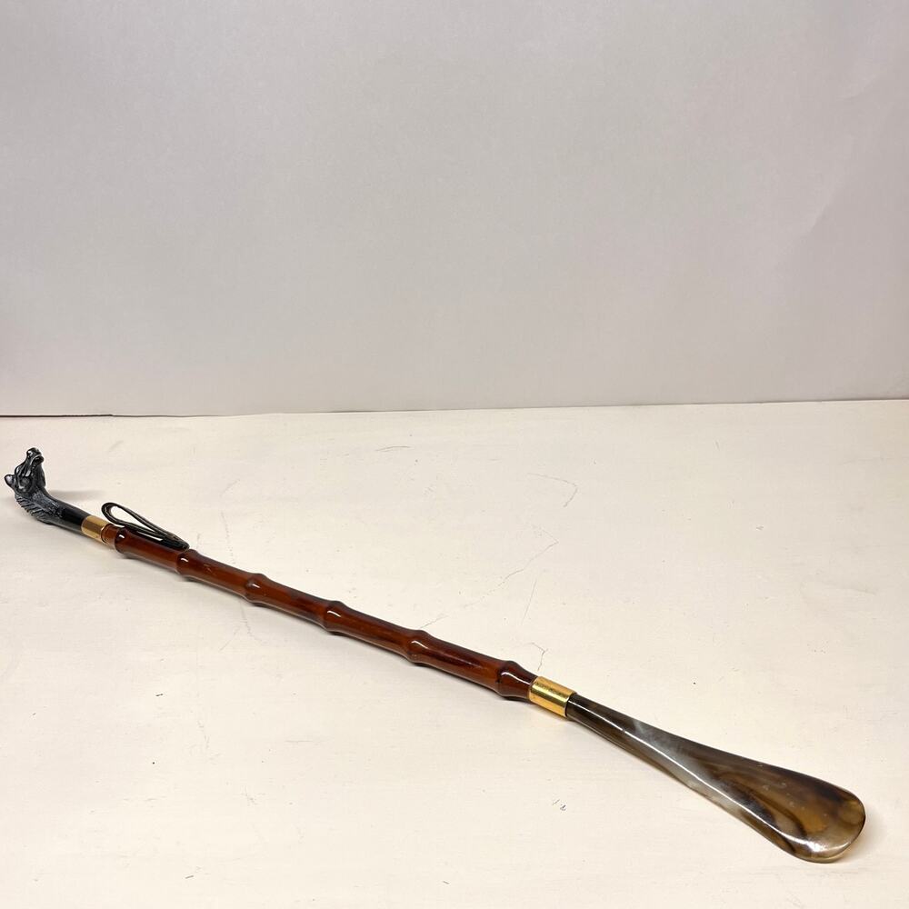 Vintage Italian Shoe Horn 21.5in Long Soap Stone Horse Head